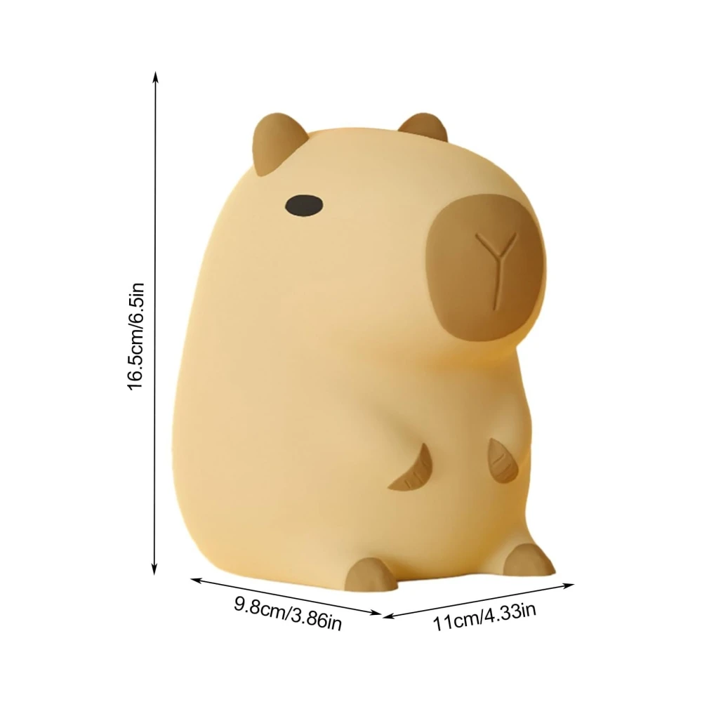 Imagem -06 - Portátil Silicone Capybara Night Lights Usb Recarregável Lâmpada de Controle de Toque Animal Função de Timing para Casa