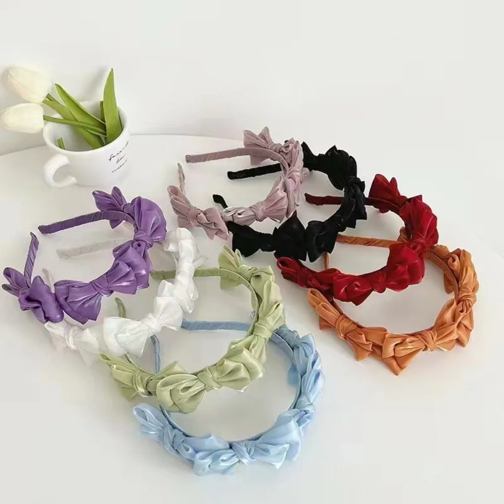 Exquisite Girls Hair Accessories Headwear Headress Women Headband Korean Style Hairband Mesh Silk Hairband Bow Fairy Hair Hoop