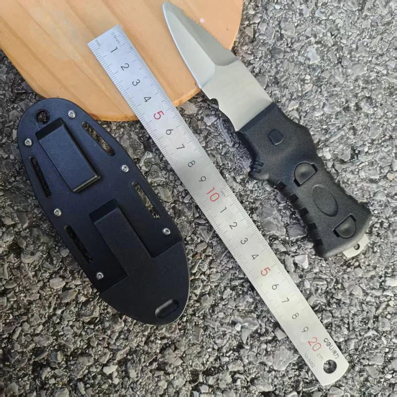 سكين إنقاذ المياه في الهواء الطلق، أداة غوص من الفولاذ المقاوم للصدأ مع قاطع حبل، سكين صيد الأسماك بالرمح للطوارئ والبحرية #2