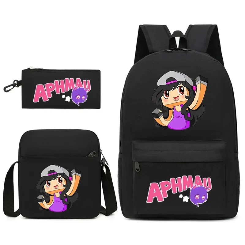 

3pcs set Aphmau Mochila Anime backpack large capacity student school bag travel backpack Laptop Storage bag Bookbags cosplay bag