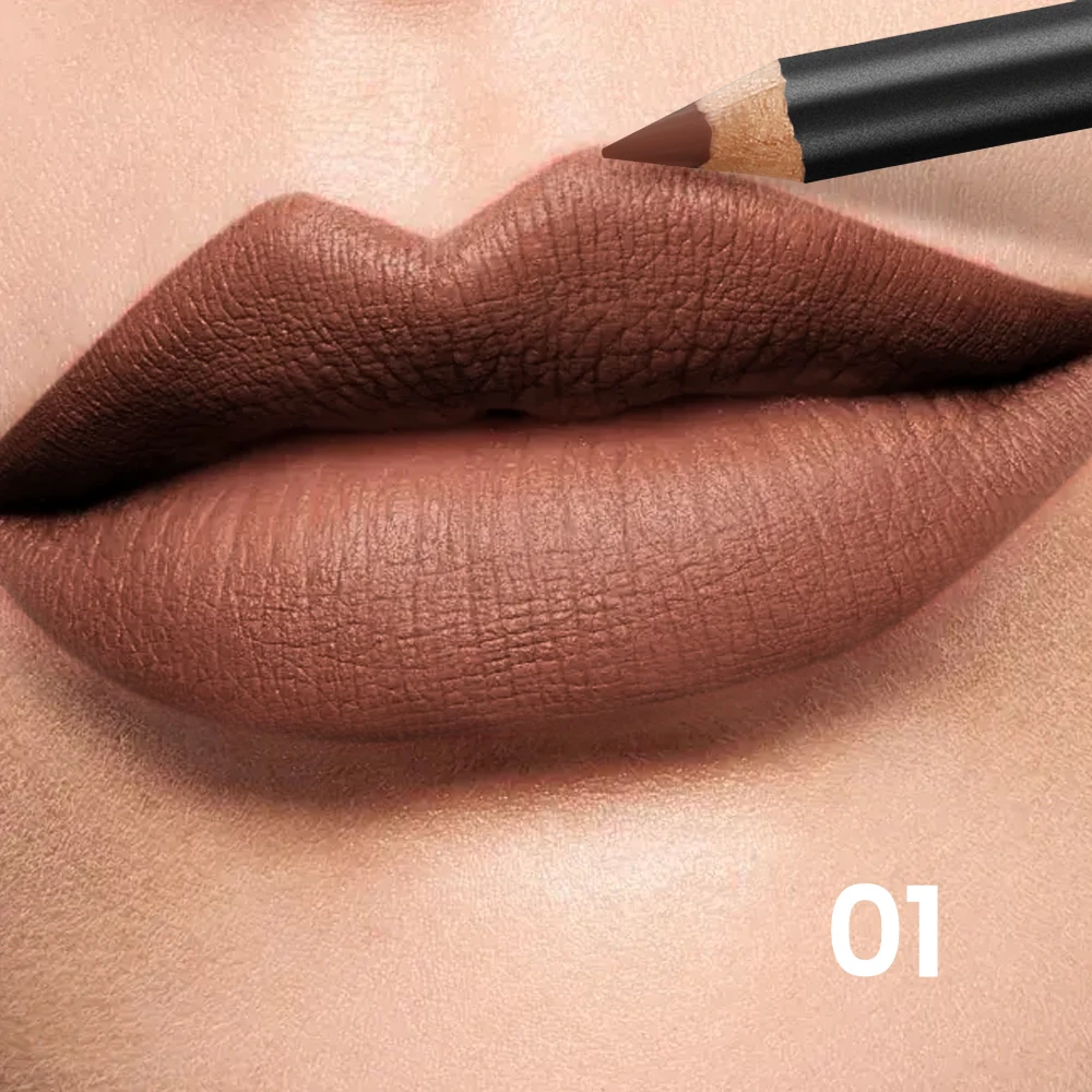 Pudaier 6-kolorowy wodoodporny matowy konturówka do ust - długotrwała, nieprzywierająca do ubrań, matowy wykończenie, 6 uniwersalnych odcieni