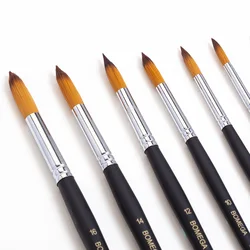 6 pcs Paint Brushes Set Professional Paint Brush Round Pointed Tip Nylon Hair Acrylic Brush For Watercolor Oil Acrylic Painting