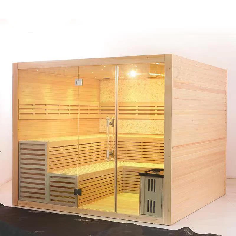 Sauna Willy Wonka para uso doméstico, interior finlandés con Sauna de infrarrojos lejanos y baño de hielo, combo de vapor seco, banco tumbado en ambos lugares