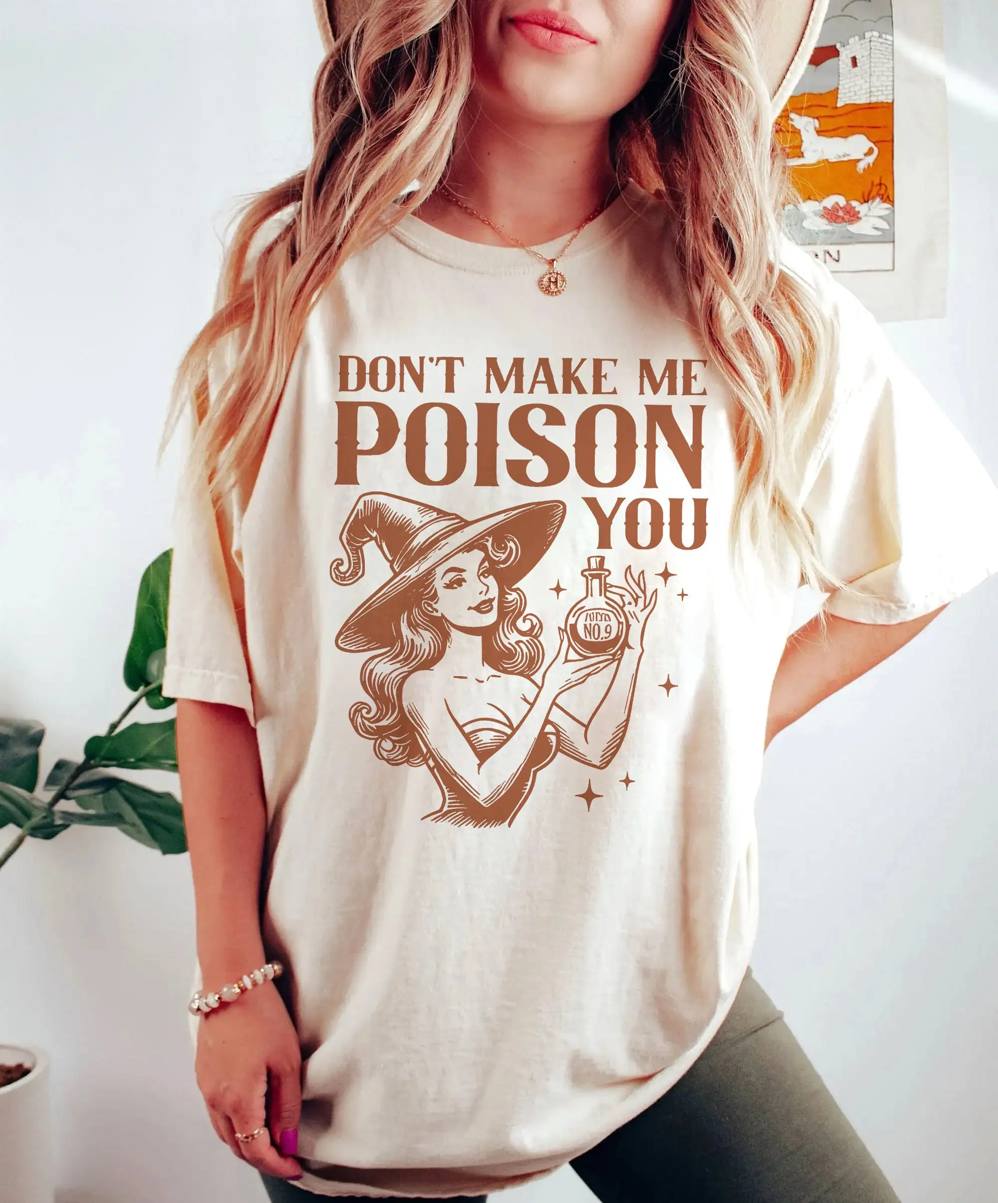 Don'T Make Me Poison You T Shirt Funny For Women Halloween Witch Trendy