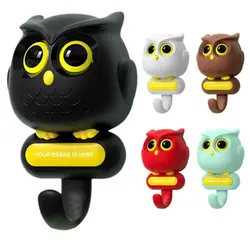 New Creative Owl Blink Hook Cartoon Animals Wall Hanging Hook Free Punching Hook For Clothes Hat Scarf Key Home Decoration