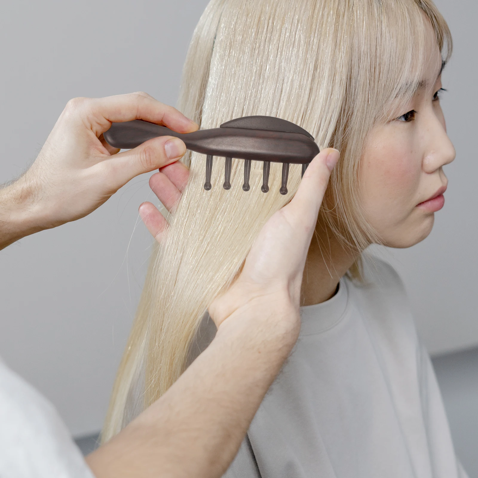 

Massage Comb Gua Sha Wooden Wide Tooth Detangler Curly Hair Purple S Anti Static Scalp wooden women hair scalp wide tooth