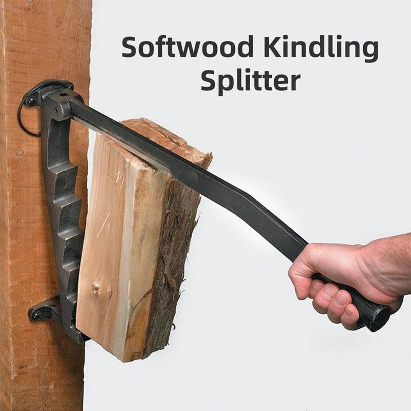 ABUL-Kindling Splitter For Wood, Wall Mounted Log Splitter Manual Log Splitter In Carbon Steel Hand Log Splitter For Camping