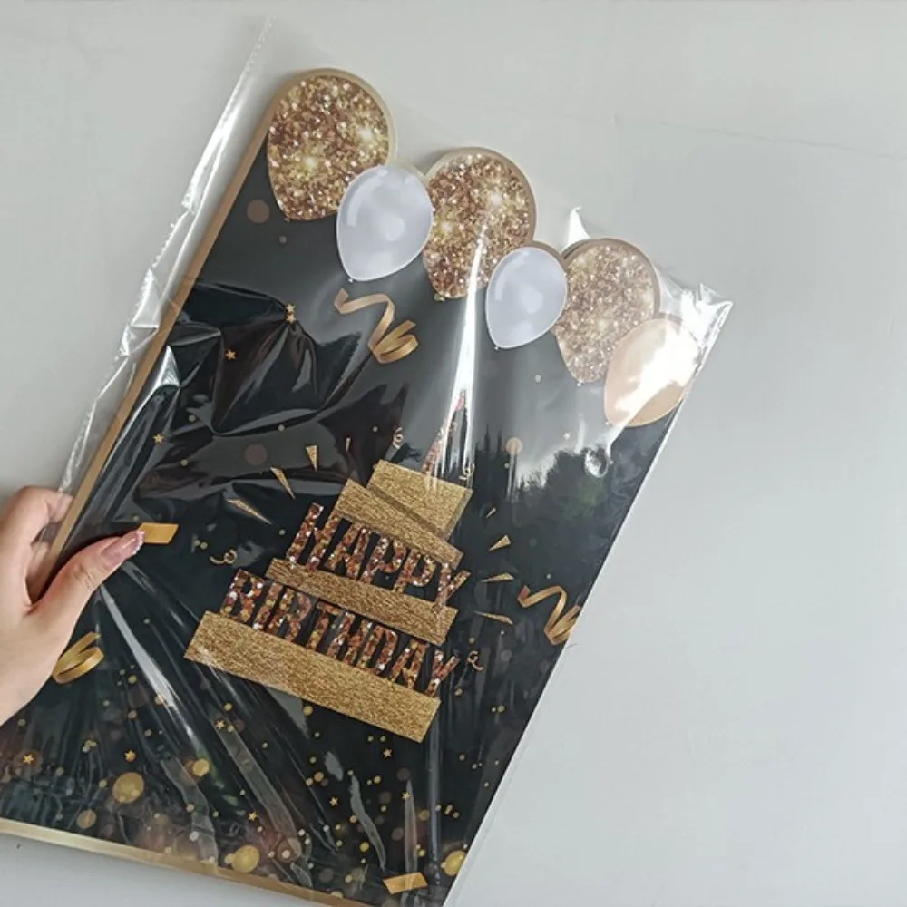 1 Stück Kreatives Papier-Gästebuch zum Geburtstag in Schwarz-Gold, Riesige Geburtstagsgrußkarte mit Botschaft zum Feiern – Detail 6