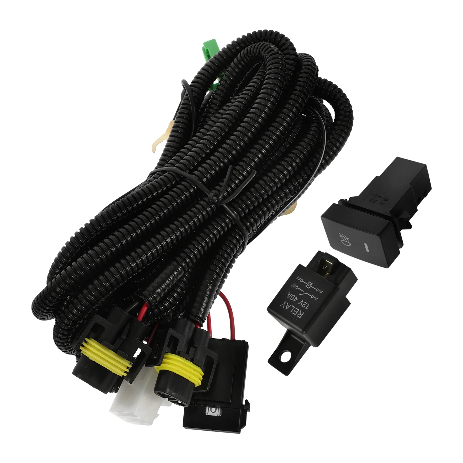 

Car Kit Fog Light Wiring Harness Switch Suite Wire Lights Black Automotive