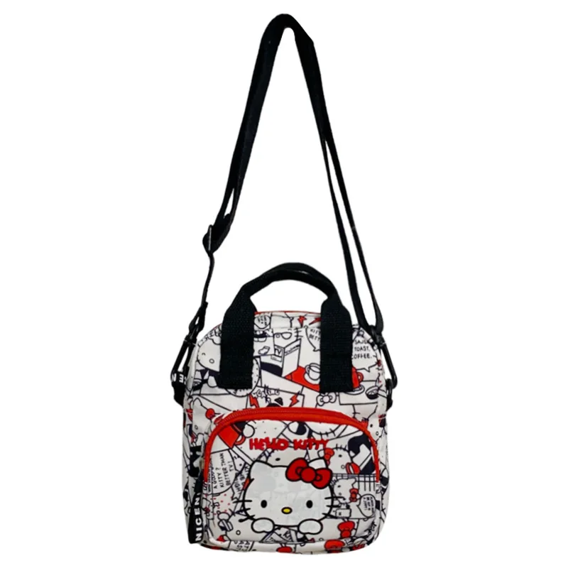 Bolso de hombro informal de Hello Kitty Kawaii para mujer, bolsa cruzada cuadrada de dibujos animados Kt Cat, regalos para niñas