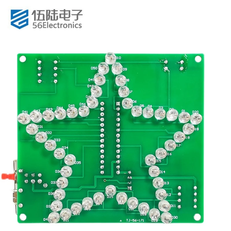 Electronic Welding Parts 3D Five-Pointed Star Flashing DIY Kits Soldering Set for Teaching Practice or Training