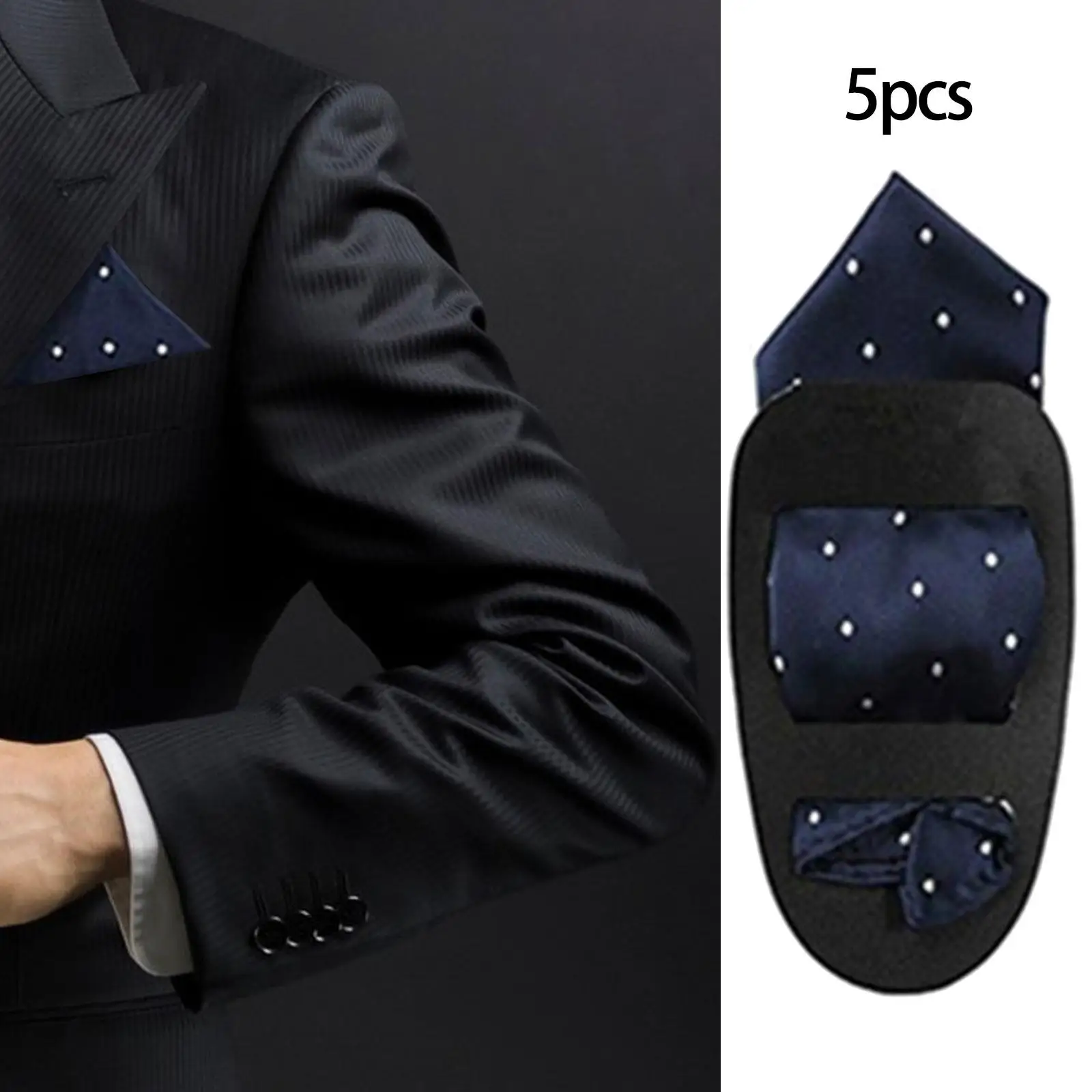 Men's Suit Accessories - 5 Piece Set for Pocket Squares and Jackets