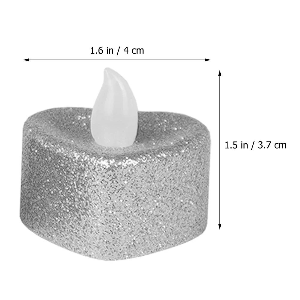 

24Pcs Heart Shaped LED Flameless Lamps Electric Operated Romantic Decorative Light Lamp for Tabletop