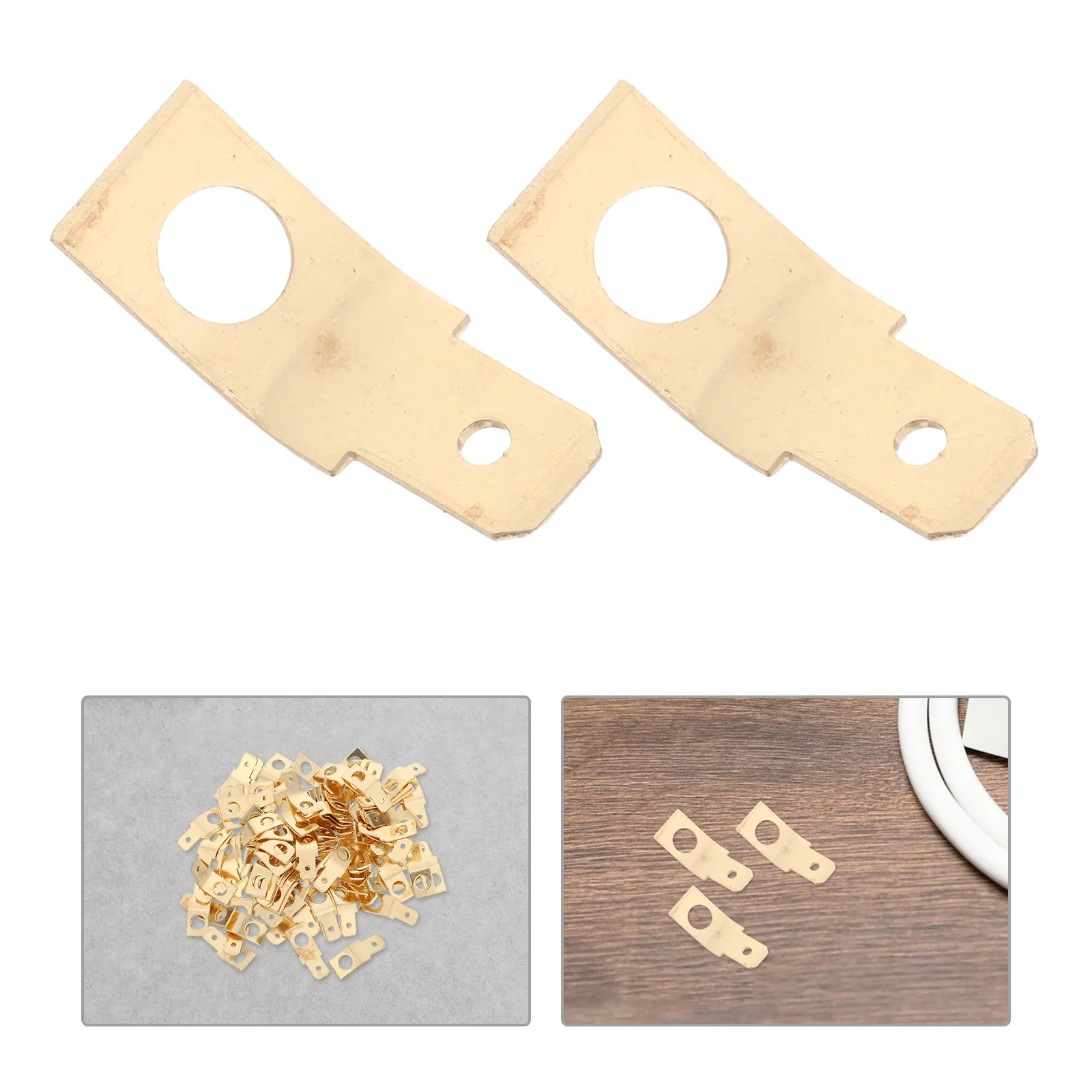 

100pcs Brass Spade Connector 1/4" Male To Male Quick Connect Blade Terminal For Automotive Rv Trailer Wiring Electrical