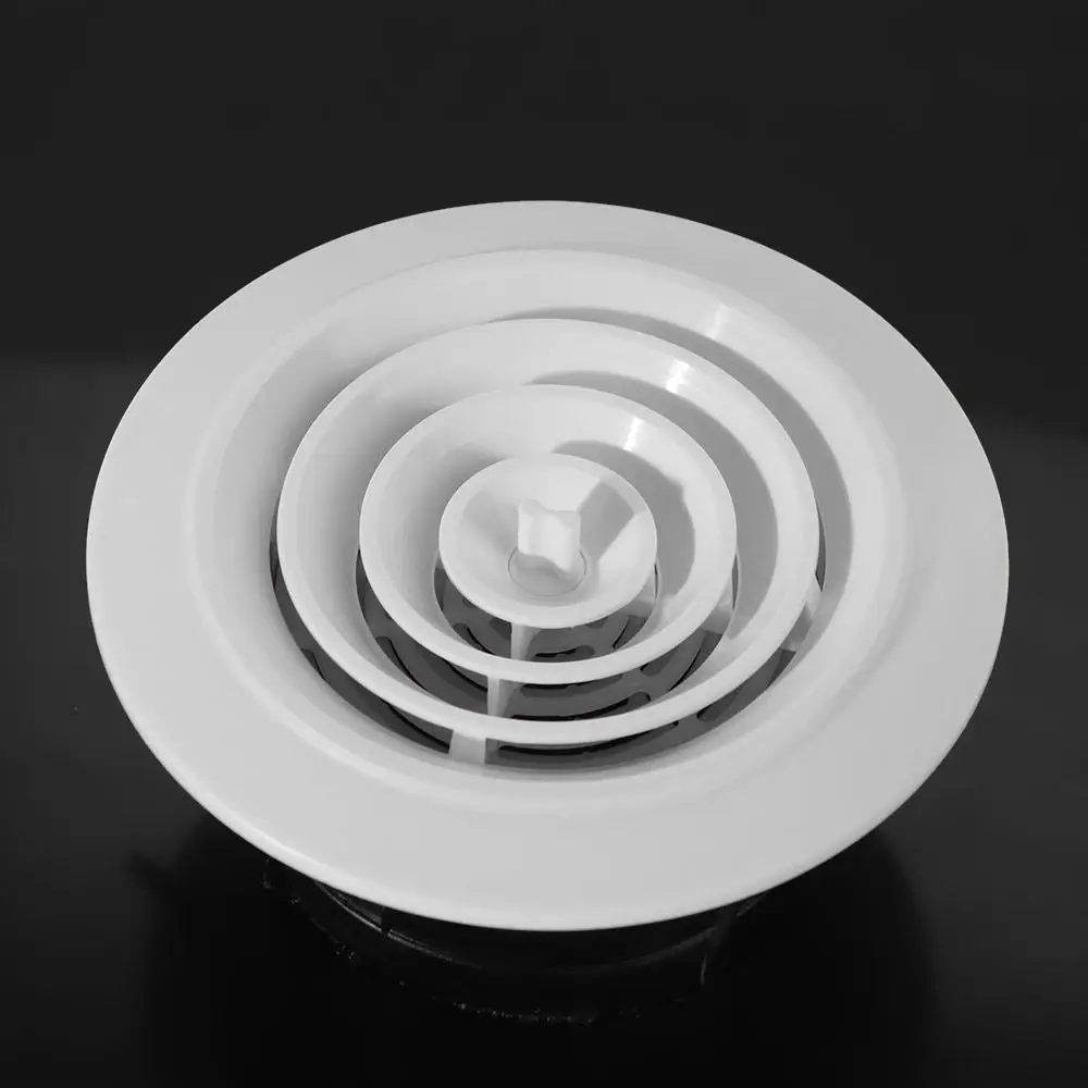 قابل للتعديل جولة تنفيس الهواء استخراج صمام 75-200 مللي متر الأبيض تنفيس الهواء استخراج صمام مصبغة جدار جبل البلاستيك