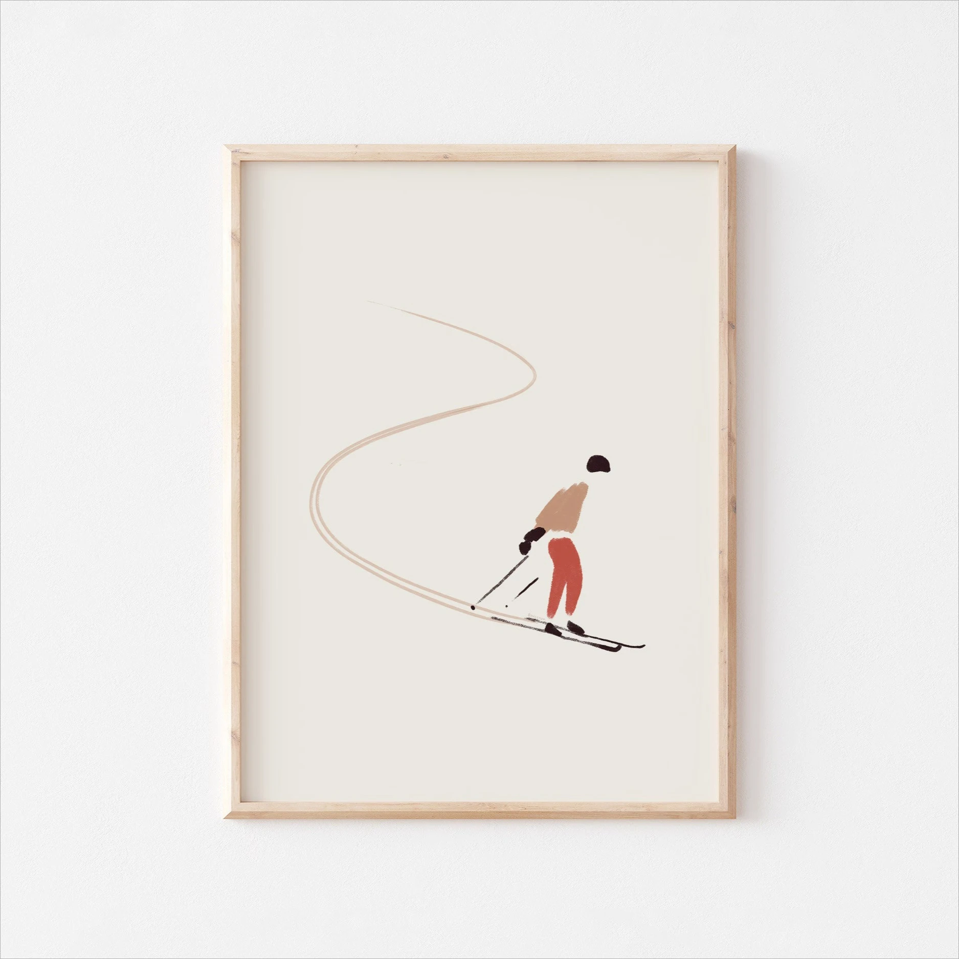 الحد الأدنى التزلج الرياضة اللوحة قماش طباعة الرجعية Skier ملصق فني لغرفة المعيشة الحديثة غرفة نوم عنبر الشتاء ديكور المنزل