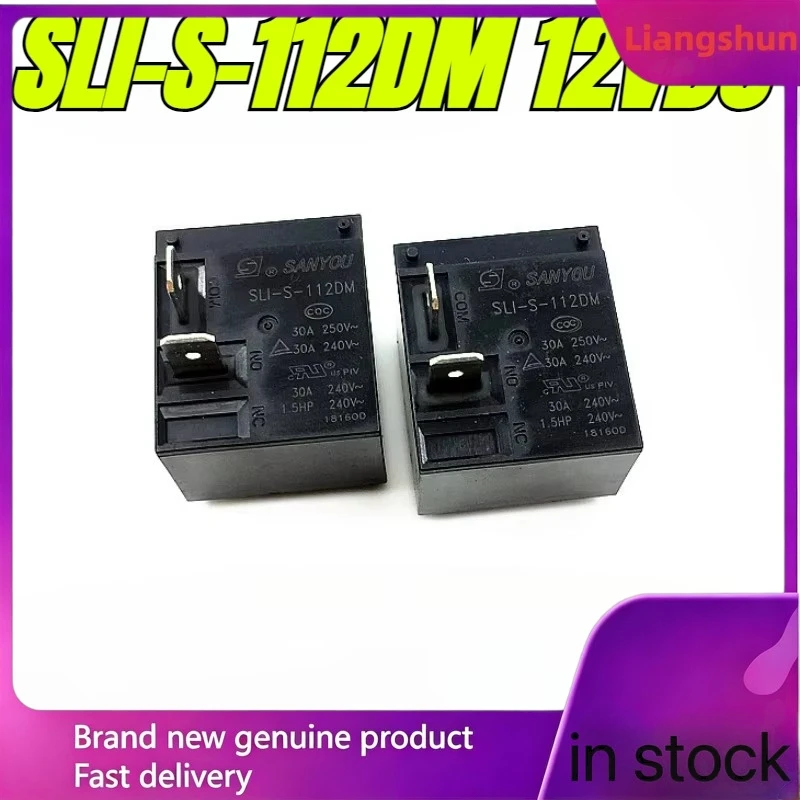 New 5pcs/lot  100% original genuine relay:SLI-S-112DM 12VDC 4pins 30A 250VAC T93 SANYOU Air conditioning Relay