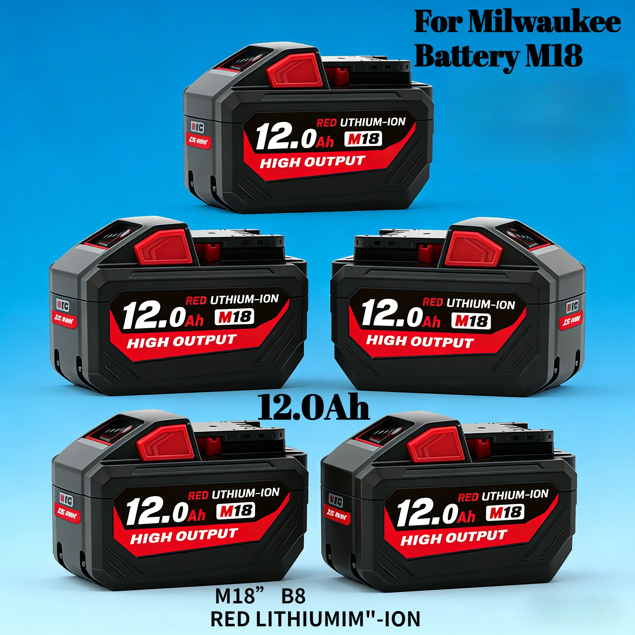 

18V 12.0Ah For Milwaukee M18 Li-Ion Battery，Replacement Milwaukee 18V M18 48-11-2830 0730-20 48-11-1860 48-11-1850 Power Tools