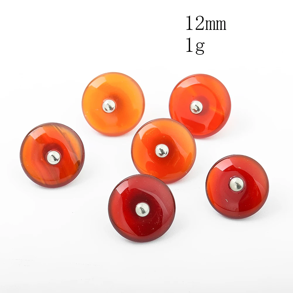 2PCS 12MM Natural Red Agate Shank Buckle Crystal Button Clothing Decorative Accessories Woolen Coat DIY Sewing Supplies