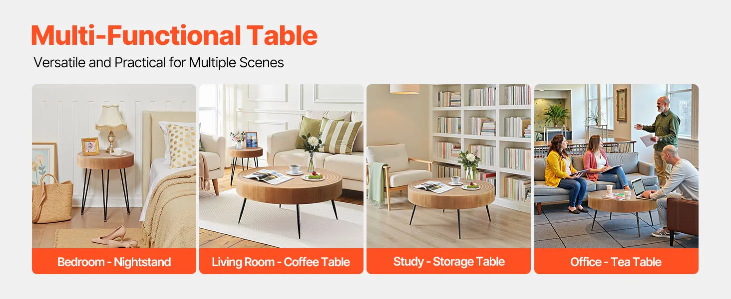 SucceBuy Coffee Tables Sets Living Room Table with End Side Table Coffee and End Tables Sets with Metal Legs for Living Room