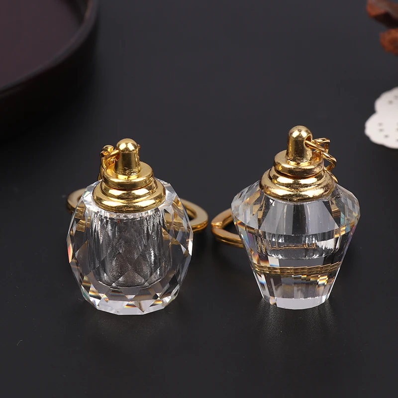 Tragbare nachfüllbare Glasflasche mit Kappe und Schlüsselanhänger, elegante Mini-Glas-Parfümflasche, Schlüsselanhänger, ideales Geschenk für die Freundin zum Geburtstag