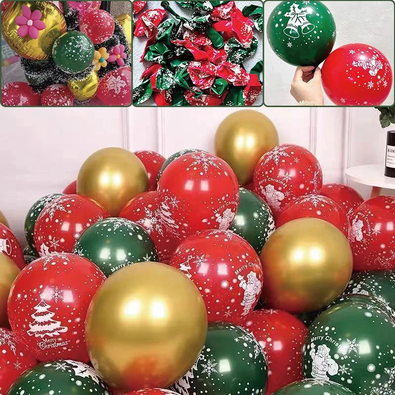 50 عبوة من بالونات عيد الميلاد لتزيين حفلات ديكور المنزل بالونات ديكور عيد الميلاد