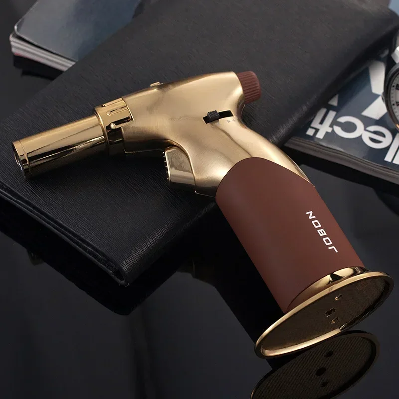 JOBON Metal Creative Double Fires Gas Torch Lighter Jet Flame Switching Open Flame Safety Lock Switch BBQ Cigar Lighters Smoking