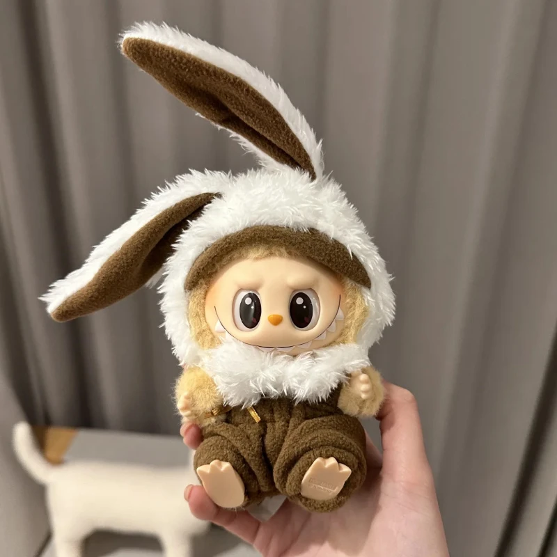 17cm Labubu Doll Clothes Easter Bunny Costume Set Adorable Outfit for Labubu V1/V2 Dolls Easter Gift