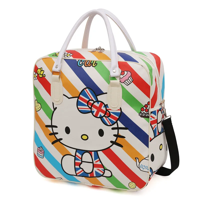 

Sanrio hello kitty cartoon handbag girl messenger bag travel bag large capacity pu storage bag