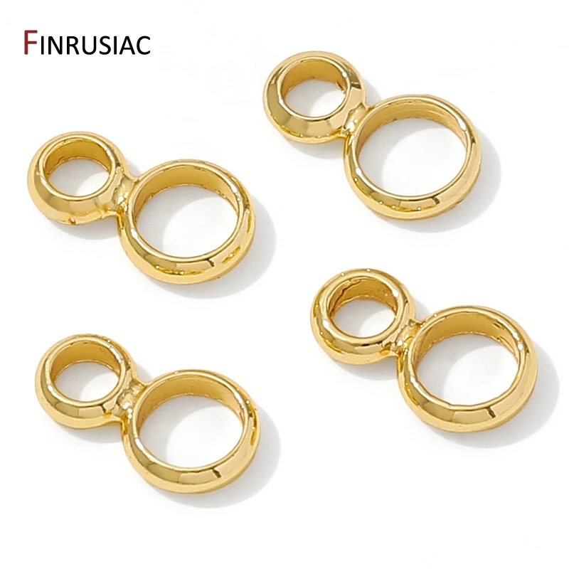 18K Gold Plated Brass Round Charm Pendants Connector,Double Hole Connector Charms,DIY Bracelet Necklace Making Accessories
