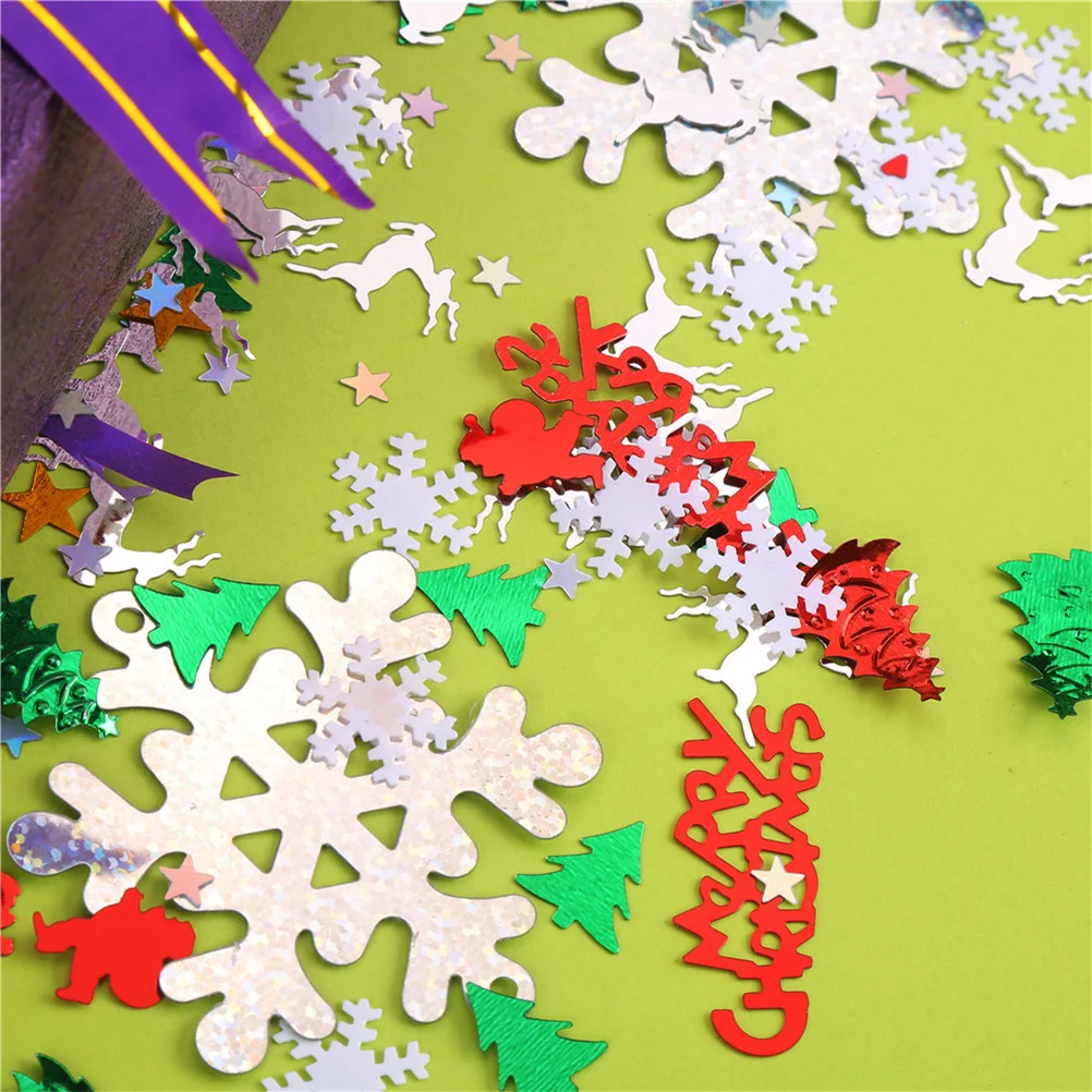 

100g Christmas Confetti Plastic Tree Shape Bright Party Decoration Festival Table Confetti Christmas Centerpiece