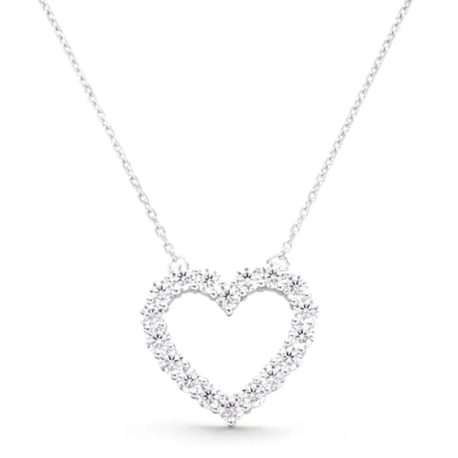 

Heart Necklace, Pendant Necklaces for Women, Silver Heart Necklace, Cubic Zirconia Charm Necklaces, Dainty Jewelry