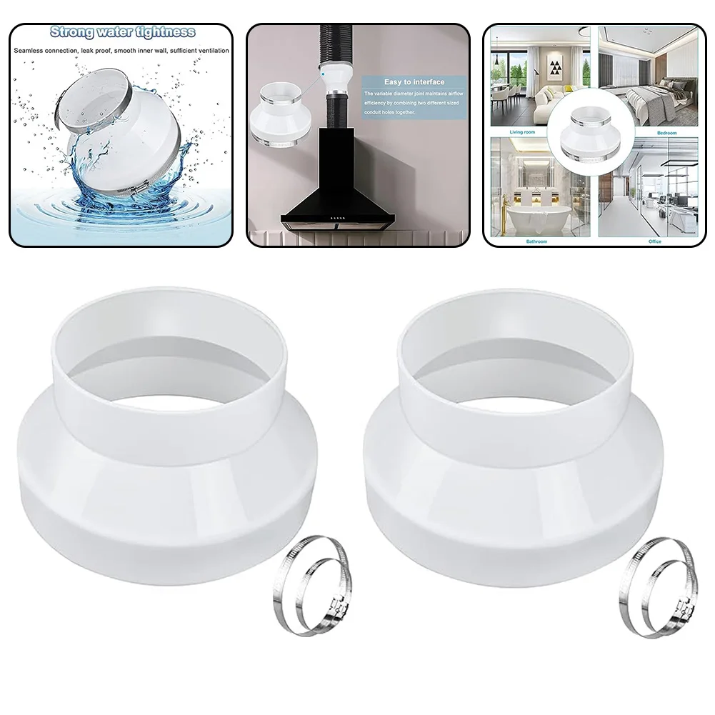 

Bathroom Kitchen Duct Reducer Hose Clamp Adapter Durability Easy Processing Good Toughness 304 Stainless Steel