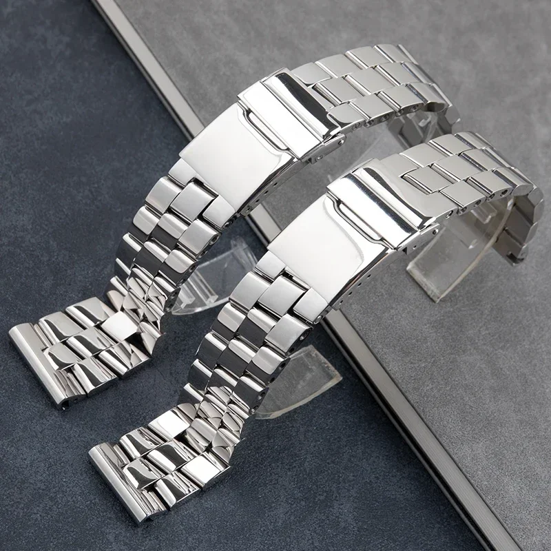 22mm 24mm 316L 3 Beads Shiny Silver Stainless Steel Watchband Bracelet For Breitling Strap For AVENGER NAVITIMER SUPEROCEAN Belt