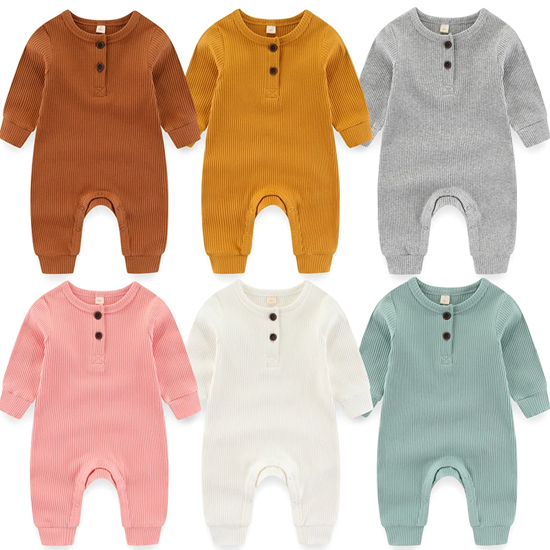 2Pieces Solid Color 0-24M New Born Baby Girl Clothes Autumn Unisex Rompers Baby Boy Clothes Sets Cartoon Zipper Spring Bebes