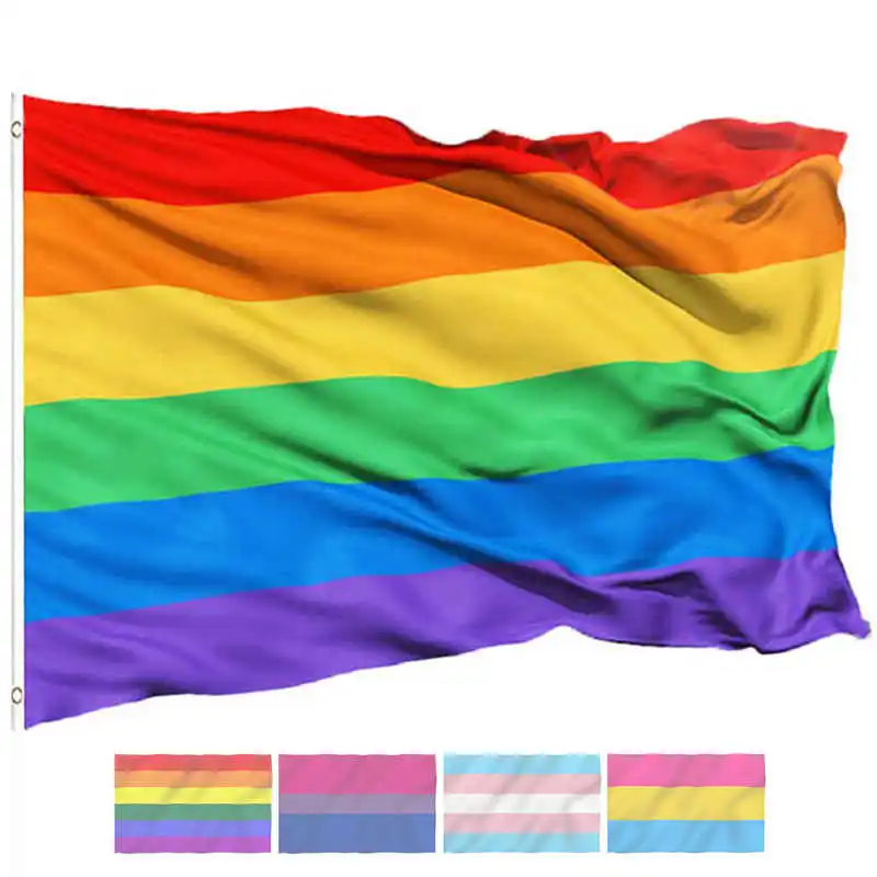 Rainbow LGBT Flag Gay Pride 90x150cm Polyester 6 Colors Printed Home Party Flags Banners For Decoration Celebration Parades