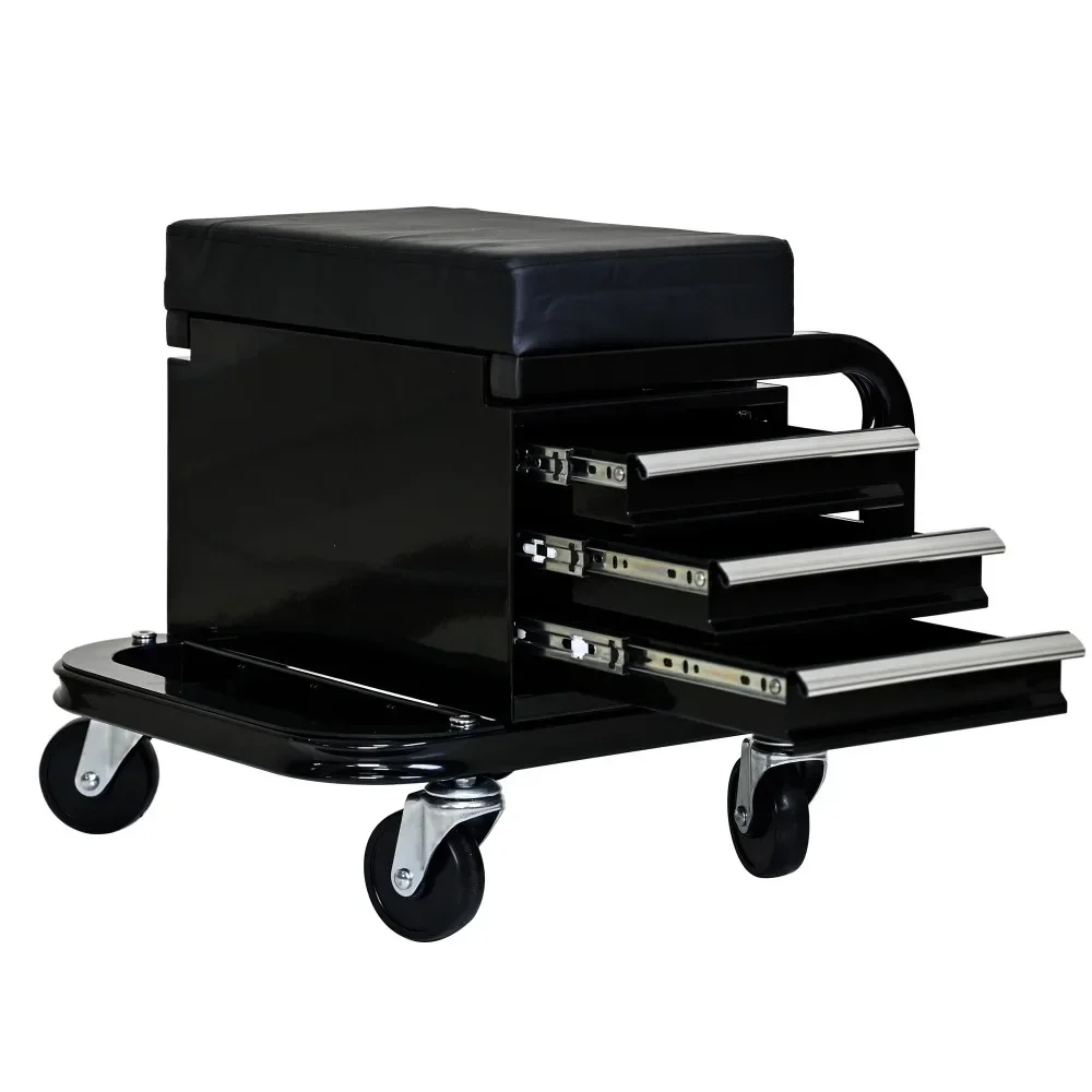 

Rolling Tool Chest, Bench with 360 Degree Wheels Mechanics Stool or Workshop Stool for The Garage and Workshop Tools Cabinet