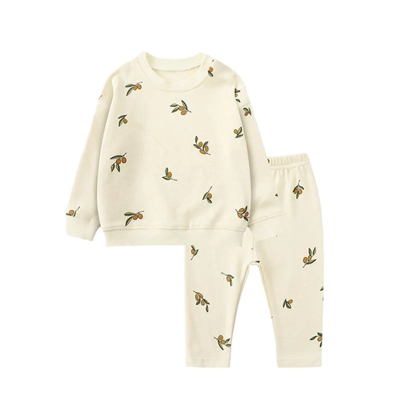 2023 Newborn Cotton Baby Boys Girls Clothes Set Autumn Colour Stonelet Print Baby Long Sleeve T-shirt Pants Suit Baby Costume Se