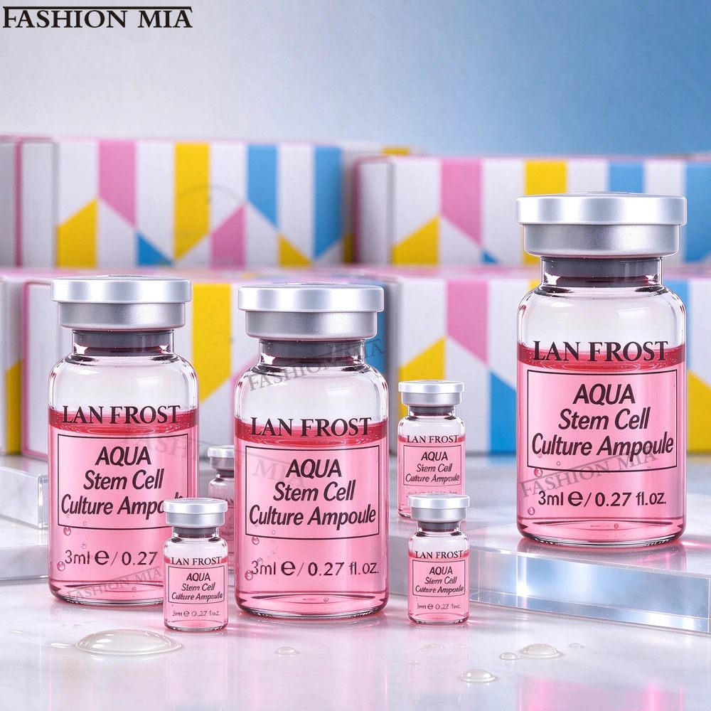 Korea 8ml Hyaluronic Acid Aqua Stem Culture Ampoule Skin Booster Serum Whitening Moisturize Shrink Pores Facial Skin Care Kit