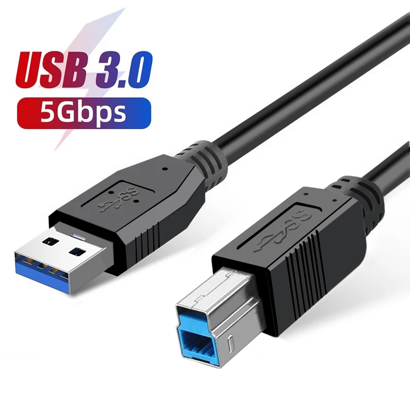 USB 3.0 Type A Male to B Male 5Gbps Data Cable for Laptop PC External Hard Disk Drives Printer Scanner Docking Station Hub