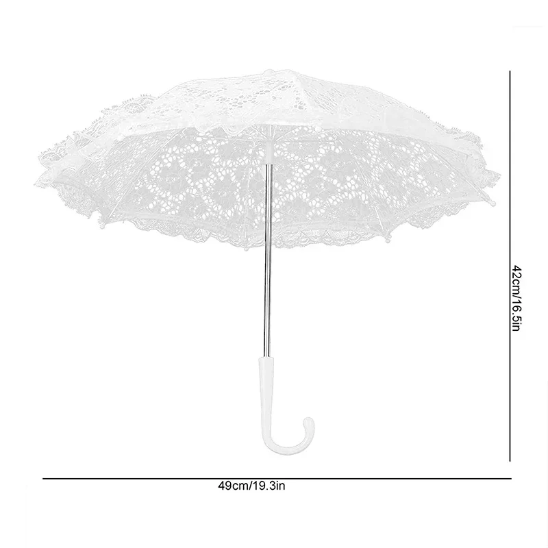 Umbrella Women Parasol White Lace Umbrella Photography Prop Umbrella for Wedding Party Decor Stage Performance Photography