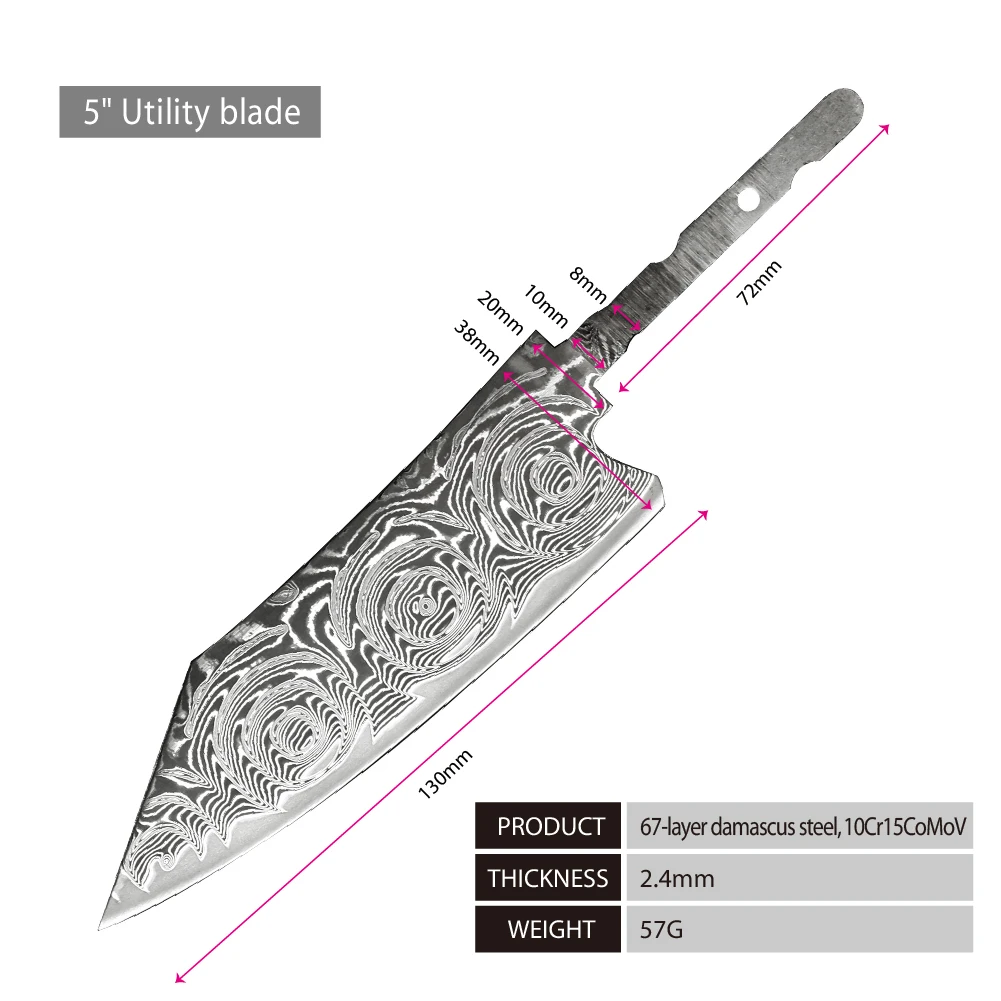 العنبر روز نمط VG10 دمشق الصلب شفرة المطبخ سكين الطاهي kiritsuke nakiri santoku اليابانية صغيرة لتقوم بها بنفسك شفرة
