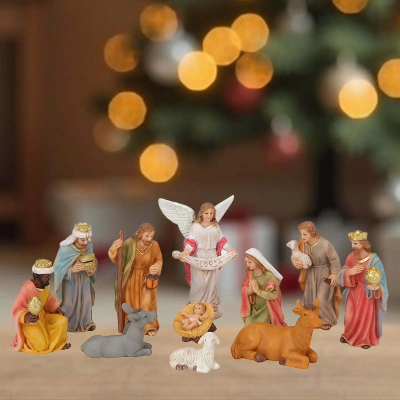 Miniature Christmas Nativity Scene Figurine Set Festival Holy Family Statue