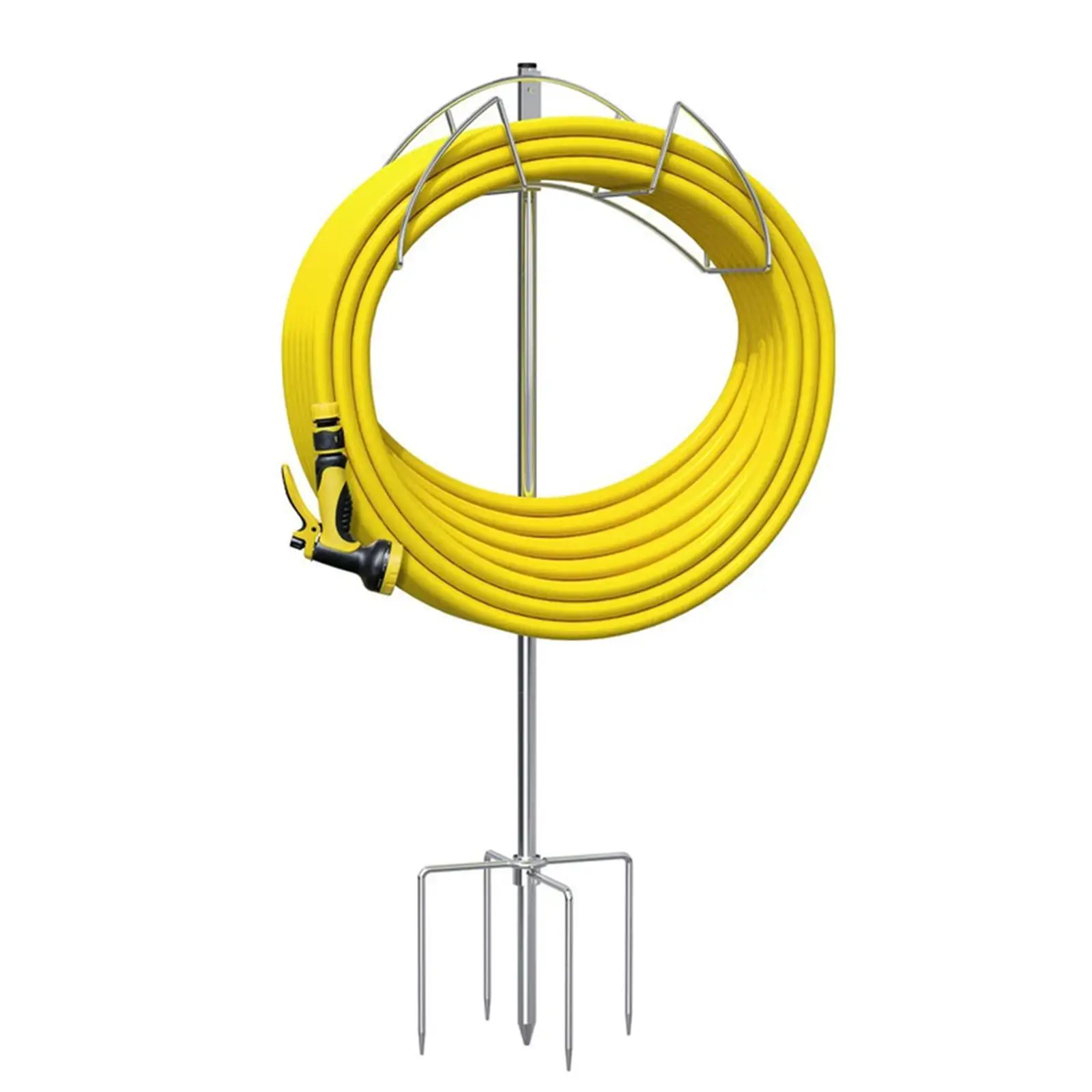 Heavy Duty Garden Hose Holder Stainless Steel Hose Reel Stand Outdoor Lawn Yard Storage Rack 15 Kg Load