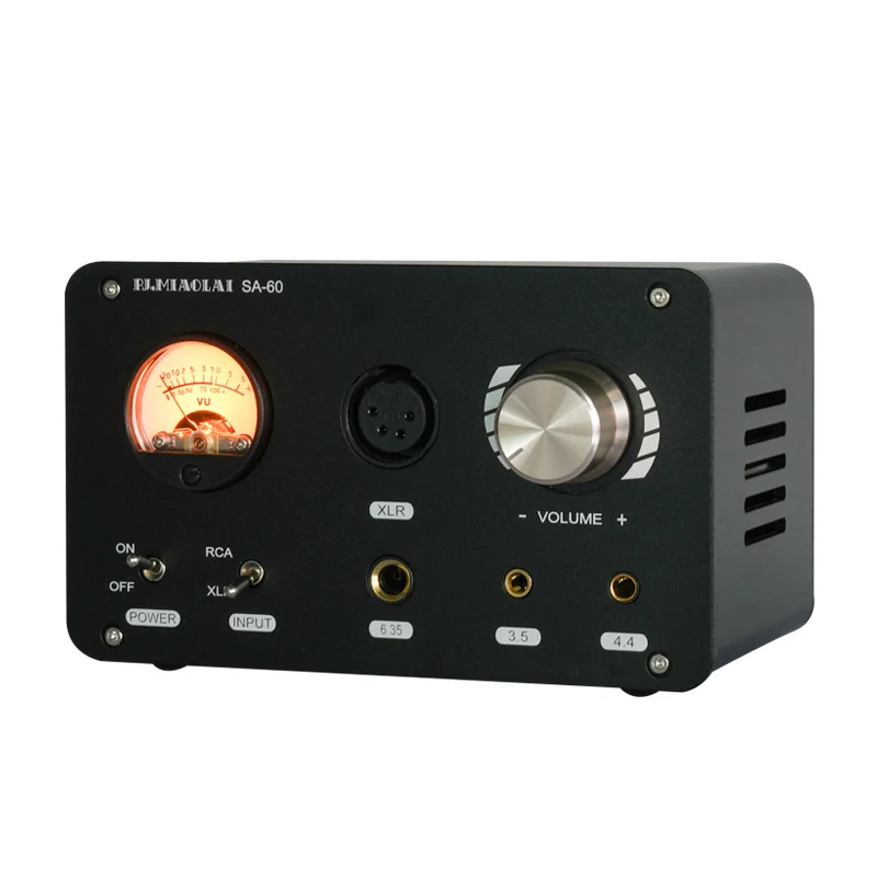 

PJ. MIAOLAI SA-60 4.4 Fully Balanced Output Amp TPA6120 High-Fidelity Desktop Headphone Amplifier NE5532 XLR Input With VU Meter