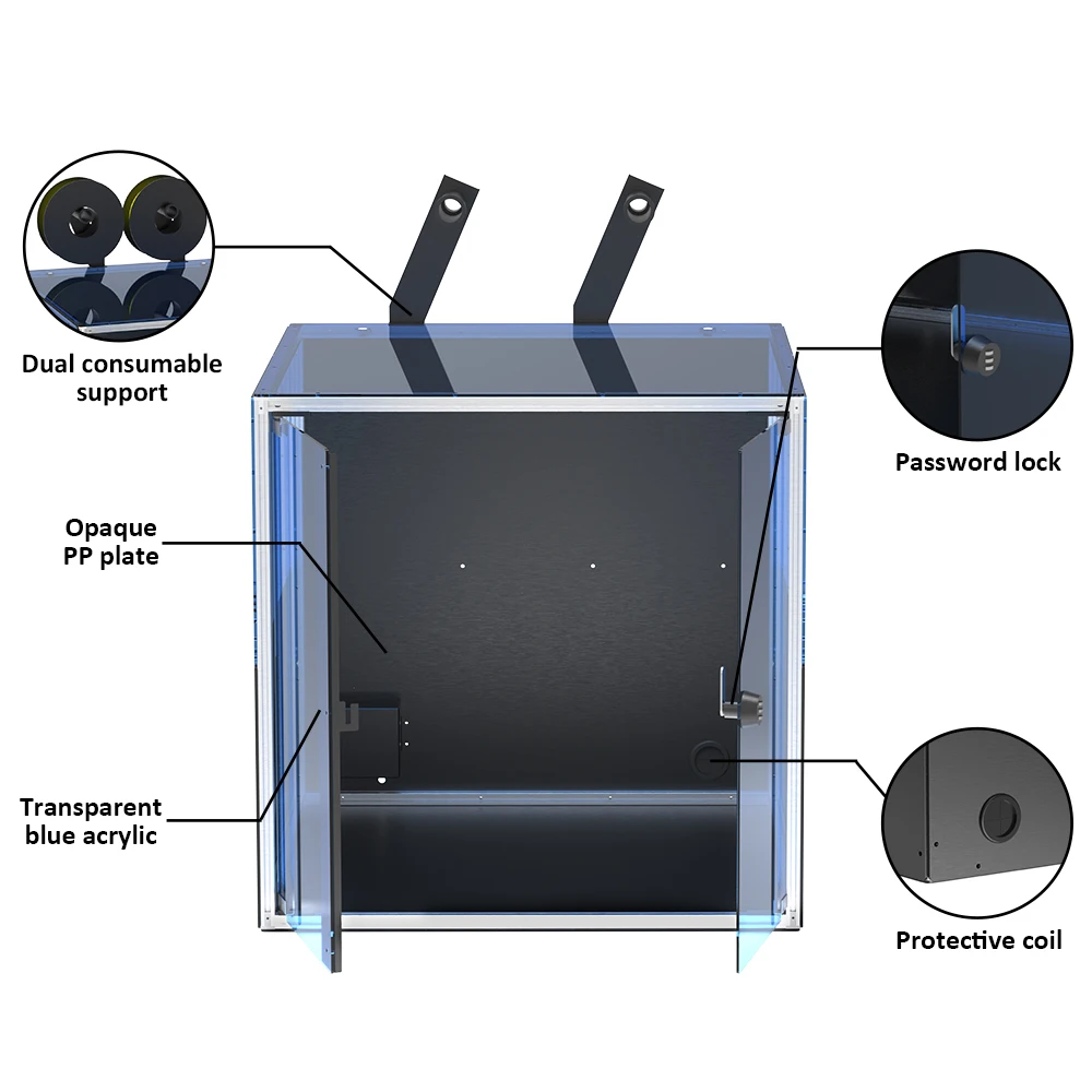 Imagem -02 - Printer Enclosure com Sistema de Filtragem Laboratório de Bambu a1 Blu3 Caixa Acrílica Capa Protetora i3 Impressora Acessórios 3d