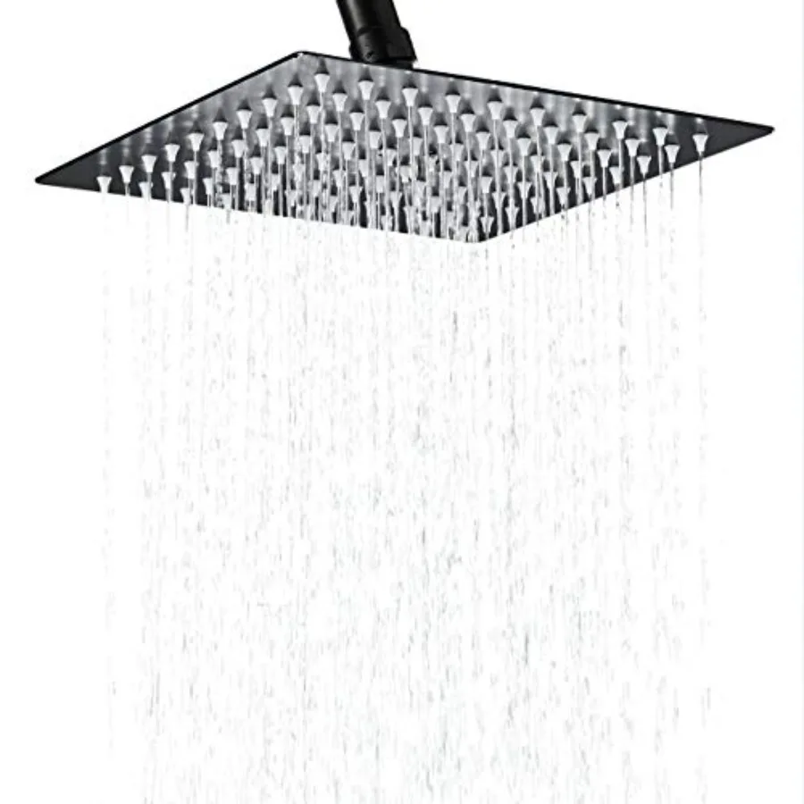 

Shower Head12 Inch Rainfall Shower Head in Matte Black High Presssure Adjustable Ultra-Thin Stainless Steel Top Sprayer