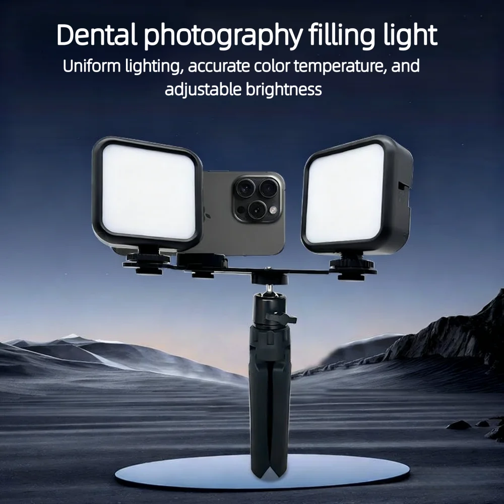 Dental 7W LED Flash Light Photography Dental Oral Filling Lamp Cell Phone Camera Fill Light With Handle Brightness Adjustment