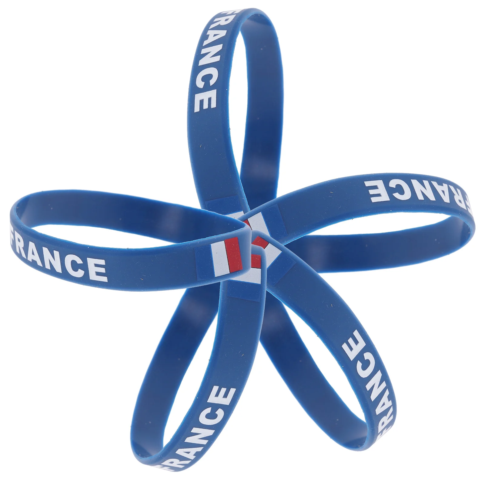 

5pcs Silicone Wristband Premium Durable Patriotic Sports Accessories National Flag Bracelet One Size Fits Most Football Match