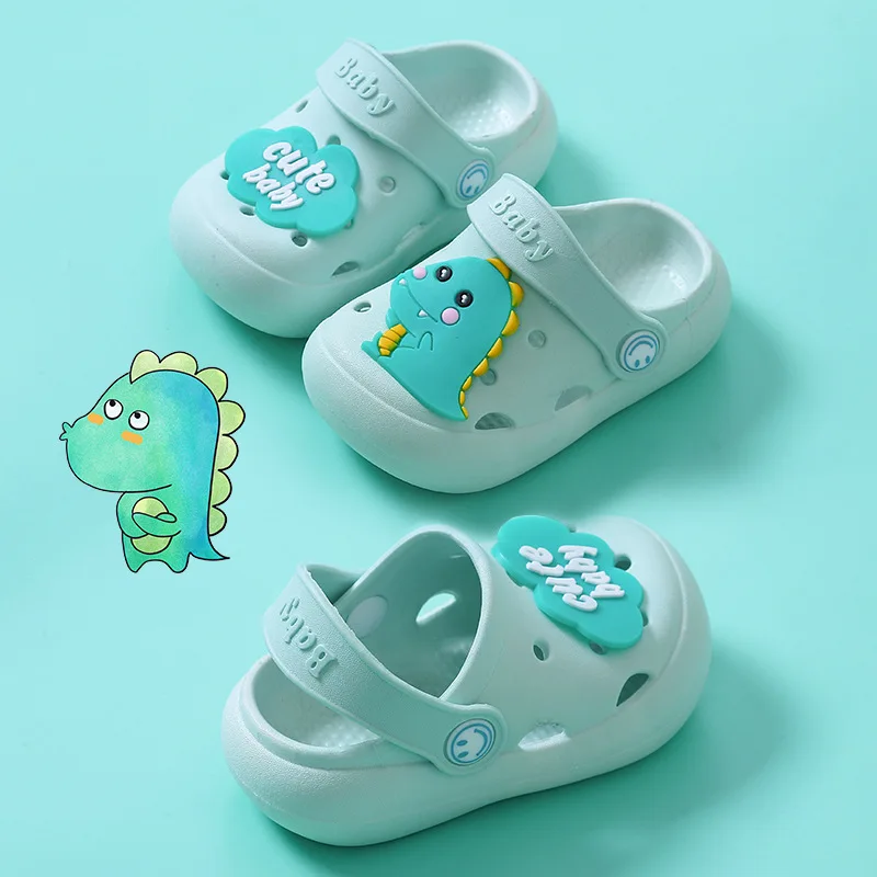 New Children Hole Shoes Summer Infant Baby Lightweight Indoor Slides Soft Sole Anti-slip Cartoon Boy's Slippers Girl Kid Sandals